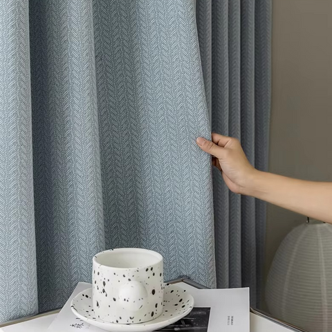 Blauer Vorhang Modernes Wohnzimmer