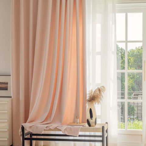 Rosafarbener Chenille-Jacquard-Vorhang für das Wohnzimmer