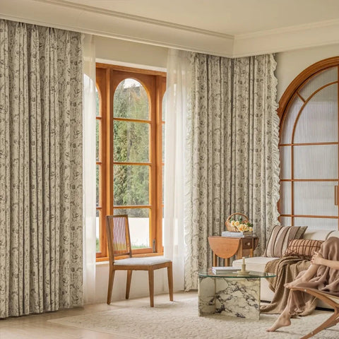 Vorhang Vintage Luxus weiße Muster