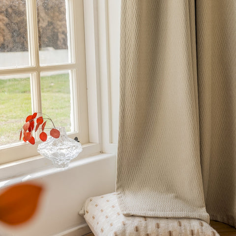 Isolierender beiger Chenille-Jacquard-Vorhang