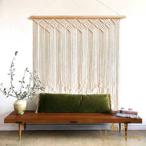 Makramee-Garnvorhang </br> (L115cm x H100cm)