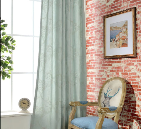 Trendiger grüner Leinenvorhang für das Wohnzimmer