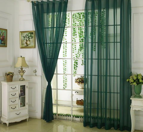 Grüner transparenter Vorhang