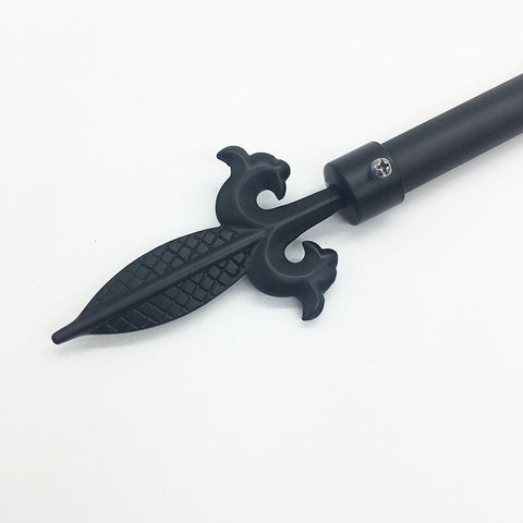 Schwarze Gardinenstange (65–190 cm)