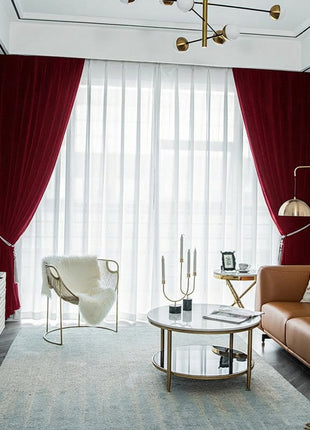 Rideau Occultant Velours Rouge Bordeaux Chambre