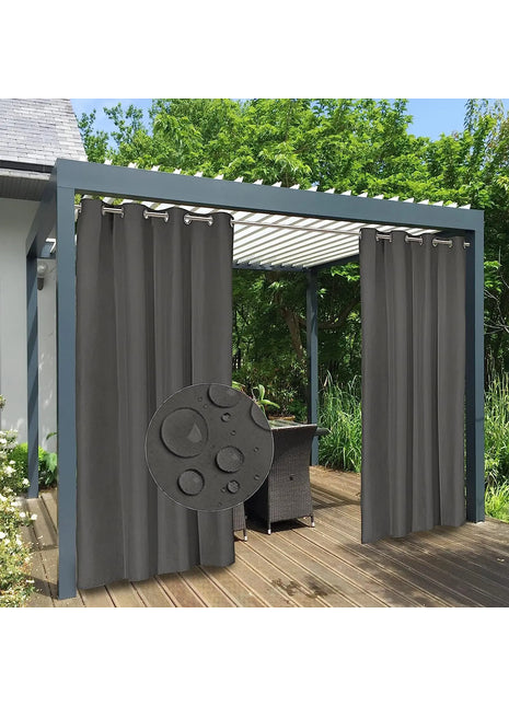 Dunkelgrauer, wasserdichter Outdoor-Vorhang