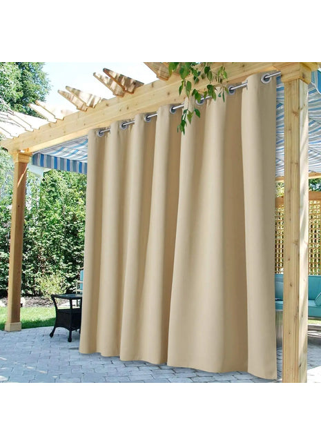 Wasserdichter beigefarbener Outdoor-Vorhang
