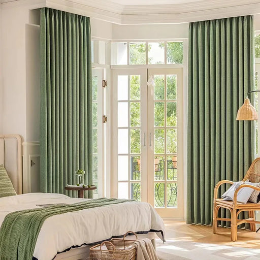 Grüner Chenille-Vorhang