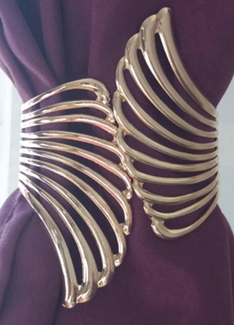 Metallischer Vorhang-Raffhalter, glänzende Flügel, 1 Stück