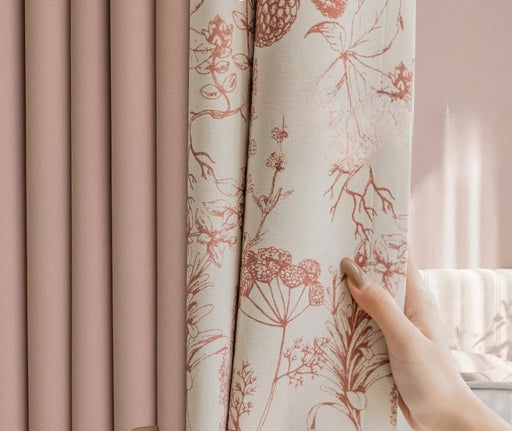 Vintage Puderrosa Vorhang