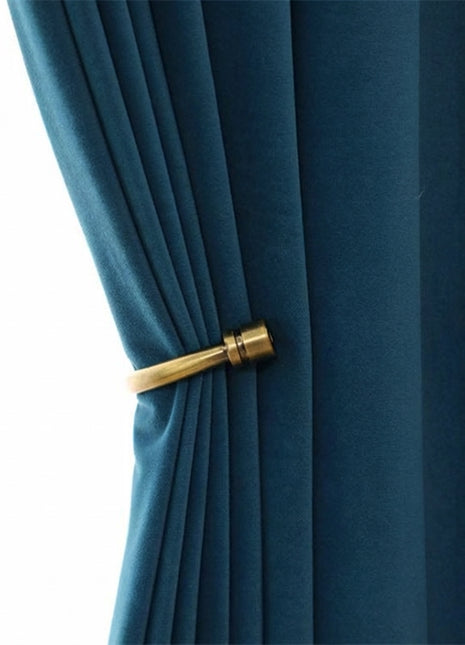 Rideau Occultant Velours Bleu Sarcelle Bureau