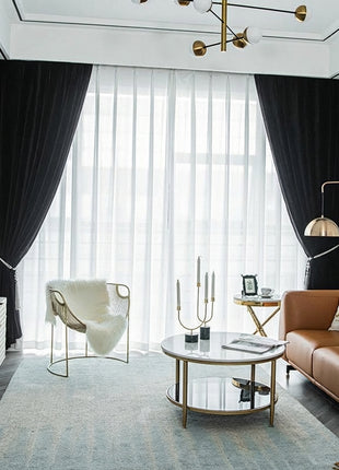 Rideau Occultant Velours Noir Salon