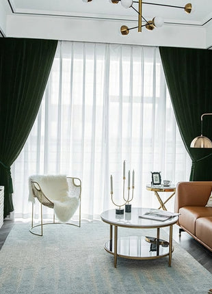 Rideau Occultant Velours Vert Kaki Salon
