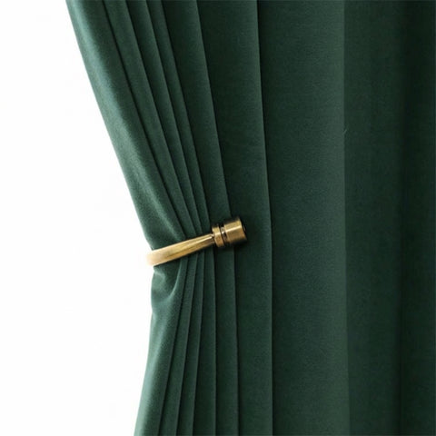 Rideau Occultant Velours Vert Émeraude Salon