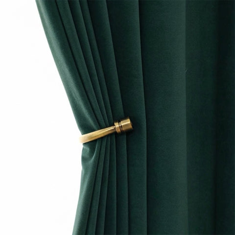 Rideau Occultant Velours Vert Sapin Bureau