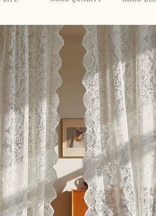 Weißer Schleier mit bestickten Arabesken im Bohemian-Chic-Stil