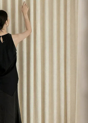 Moderner Chenille-Vorhang mit Ecru-Muster