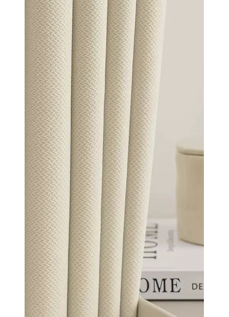 Geometrischer beiger Chenille-Verdunkelungsvorhang