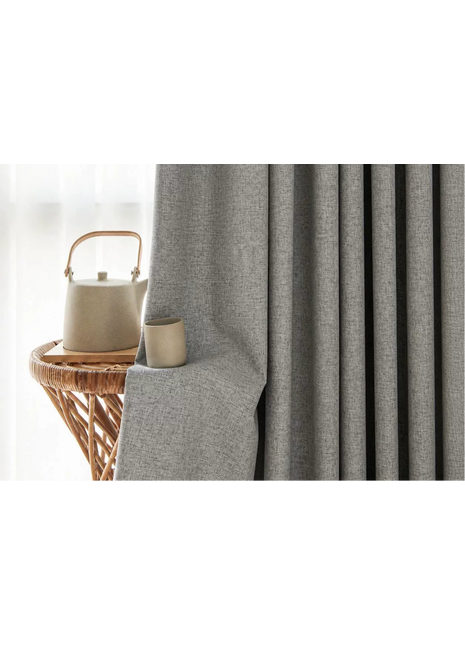 Dunkelgrauer Jacquard-Verdunkelungsvorhang