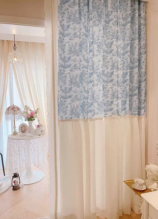 Marineblauer Barock-Samtvorhang mit goldenen Mustern