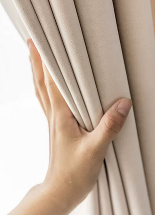 Rideau Occultant Velours Beige Clair Chambre