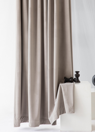 Rideau Occultant Velours Gris Perle Salon