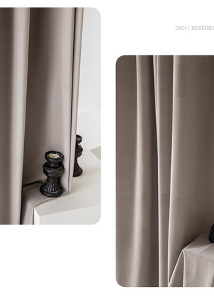 Rideau Occultant Velours Gris Perle Salon