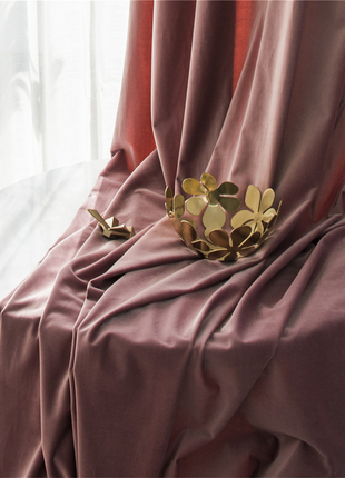 Rideau Occultant Velours Rose Blush Chambre