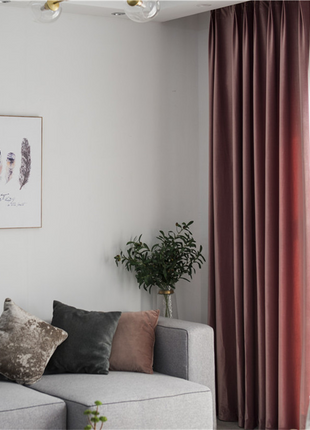 Rideau Occultant Velours Rose Blush Chambre