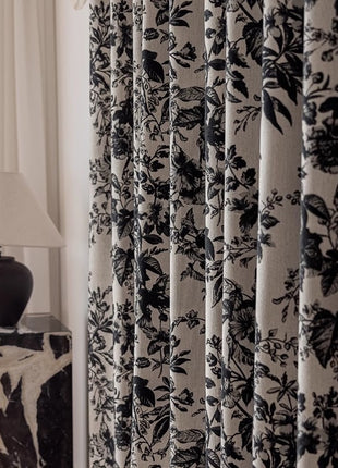 152 ROSIER-Vorhänge, 70 % Verdunkelung, Rokoko-Blumen, Samtdruckstruktur 78,50 €
