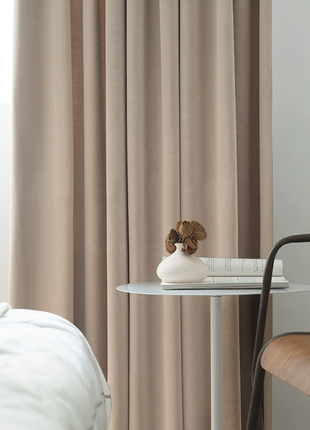 Rideau Occultant Velours Beige Clair Chambre