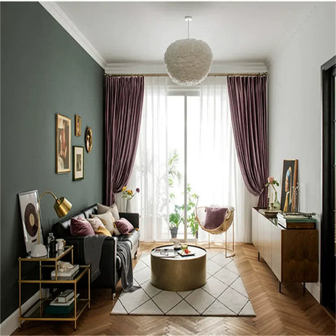 Rosa Vorhang Wohnzimmer