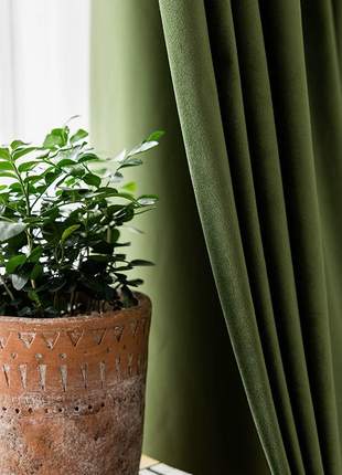 Rideau Occultant Velours Vert Jade Salon