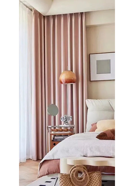 Rosafarbener Chenille-Jacquard-Vorhang für das Wohnzimmer