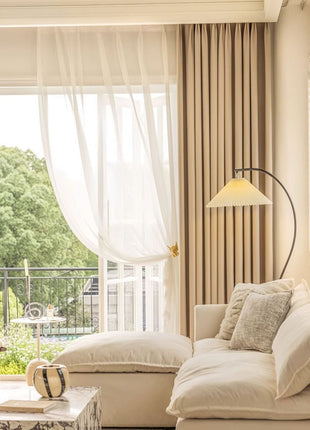 Eleganter Leinen-Beige-Vorhang