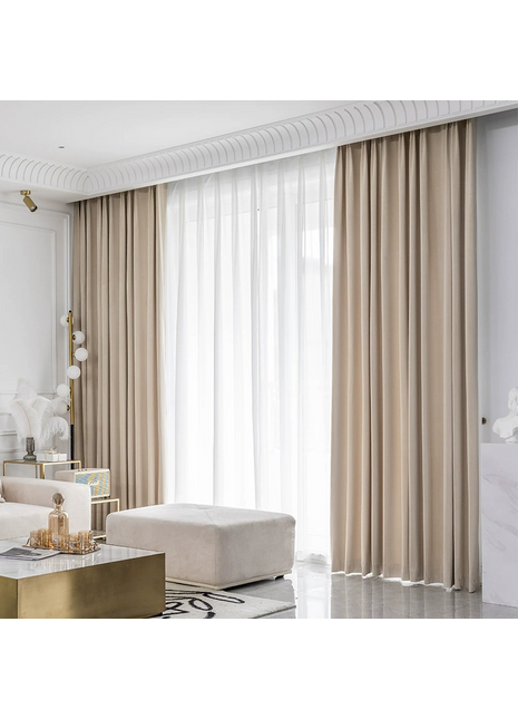 Rideau Occultant Velours Beige Clair Chambre