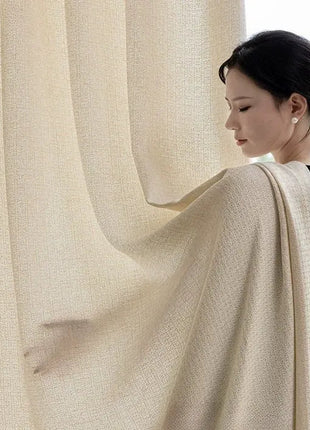 Moderner Chenille-Vorhang mit Ecru-Muster