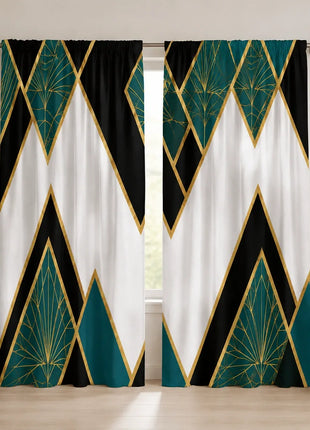 Geometrischer Vintage-Wohnzimmervorhang