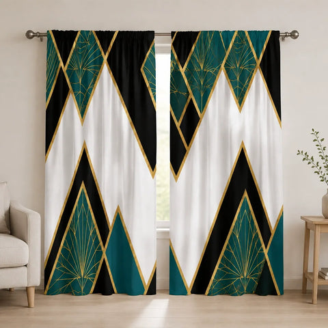 Geometrischer Vintage-Wohnzimmervorhang