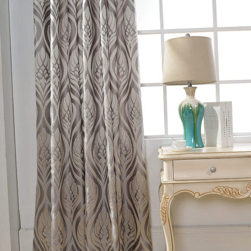 Doppelvorhänge mit Blattmuster