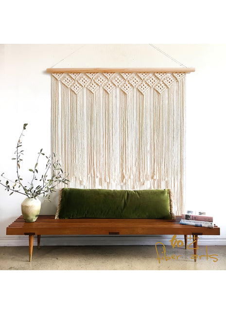 Makramee-Gardine aus Schnüren (B 115 cm x H 100 cm)