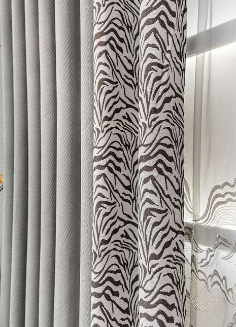 Rideau Gris Motif Zebre