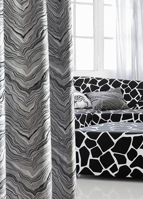 Rideau Noir Blanc Vagues