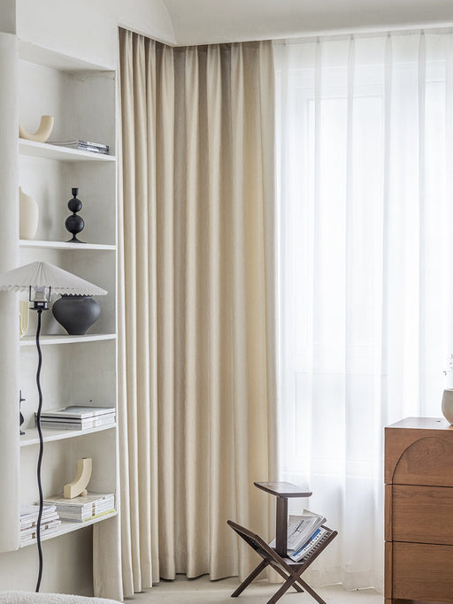 Beige blickdichter Vorhang