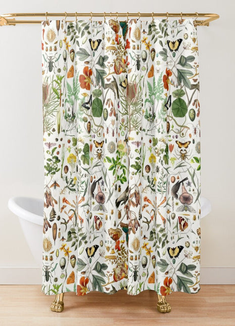 Duschvorhang mit Blättermotiv (B 180 cm x H 200 cm)