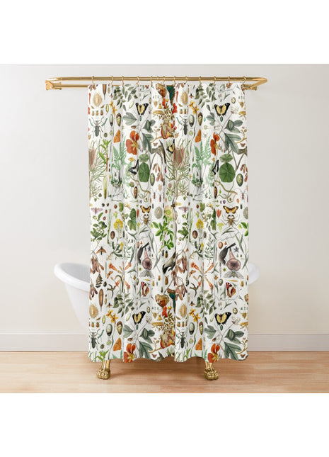 Duschvorhang mit Blättermotiv (B 180 cm x H 200 cm)