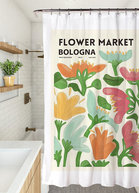 Duschvorhang mit Blumenmuster (B 180 cm x H 200 cm)