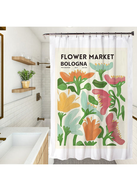 Duschvorhang mit Blumenmuster (B 180 cm x H 200 cm)