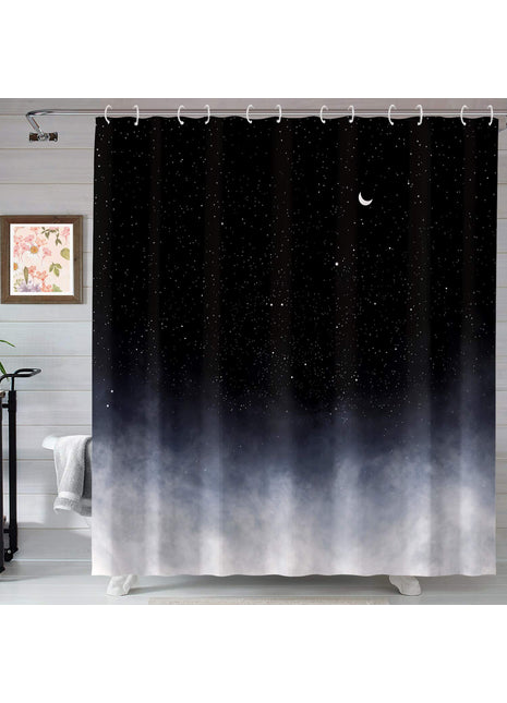 Duschvorhang mit Mondmuster (B 180 cm x H 200 cm)