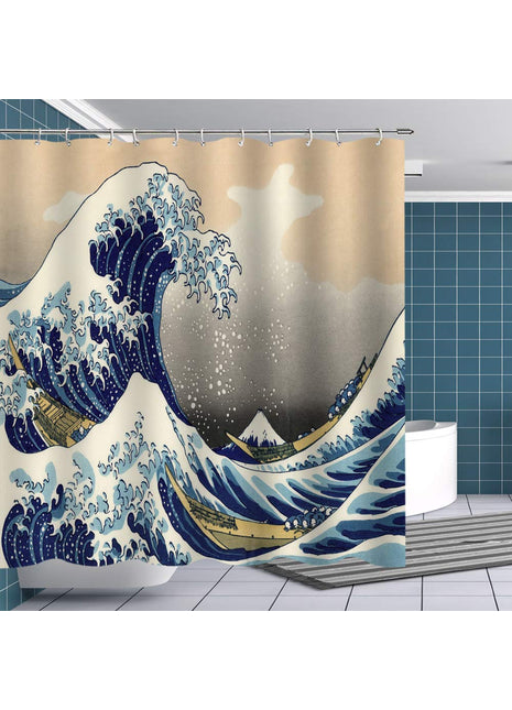 Kanagawa Wave Duschvorhang (B180cm x H200cm)